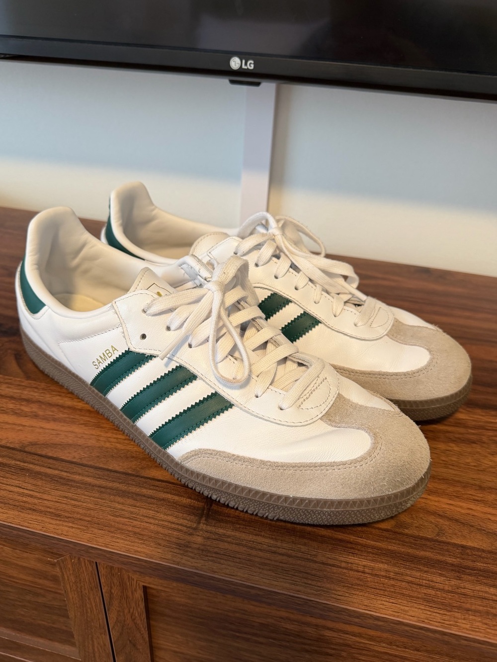 adidas Samba OG Men’s Sneakers - White/Collegiate Green - Size 12